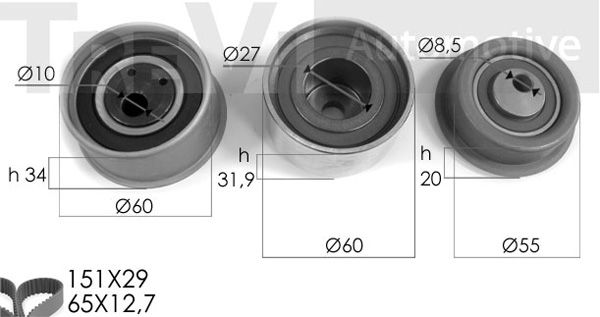 TREVI AUTOMOTIVE Hammasrihma komplekt KD1034